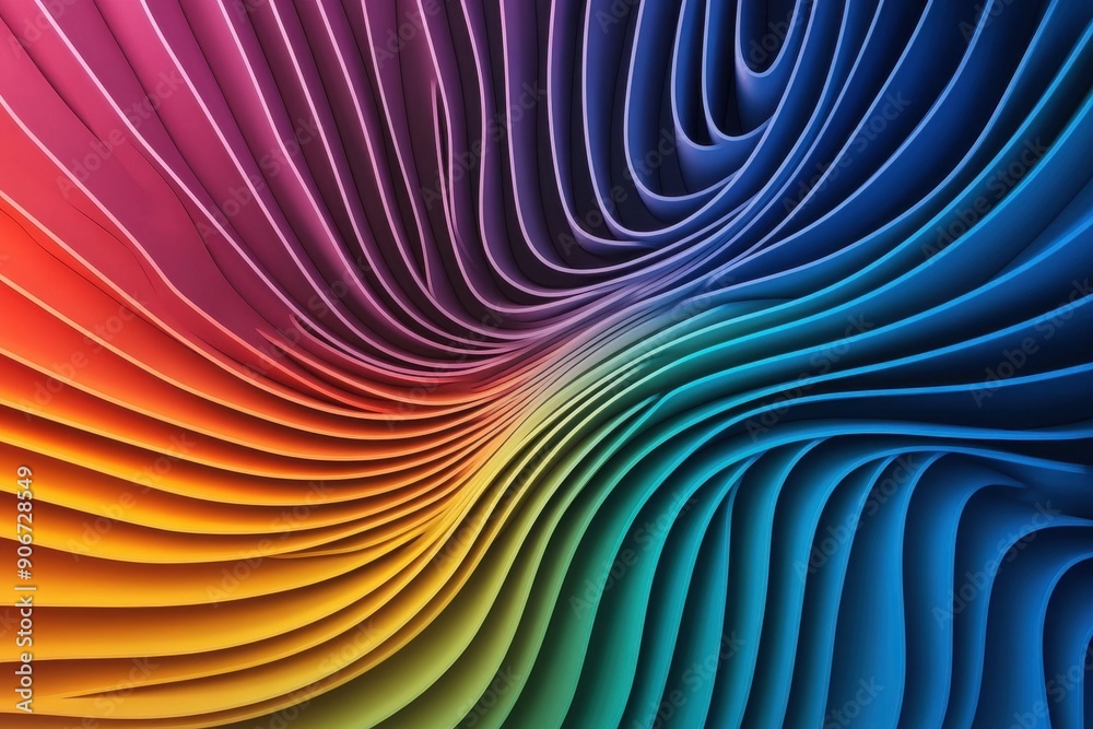 Aufkleber colorful abstract wave pattern with vibrant gradients. perfect background for creative projects, des