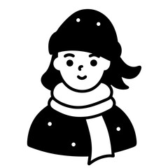 Girl with a scarf and hat, enjoying winter,