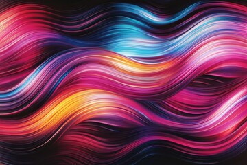Naklejka premium Colorful abstract wave pattern in motion, featuring vibrant shades of blue, pink, and orange, creating a dynamic and modern visual effect.
