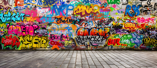 Fototapeta premium Graffiti wall Abstract colorful background. artistic pop art background backdrop design