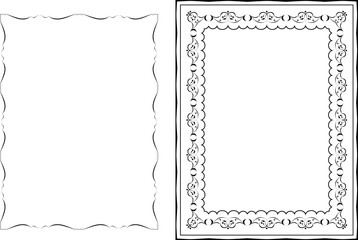 vector frames black on a white background