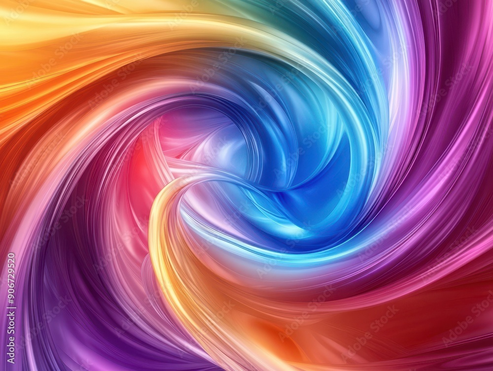 Aufkleber Vibrant abstract swirl with colorful gradients creating a dynamic and energetic visual effect. Perfect for backgrounds and artistic projects.