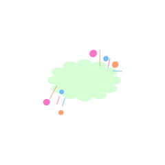 Speech bubble with color pastel and cute decoration
