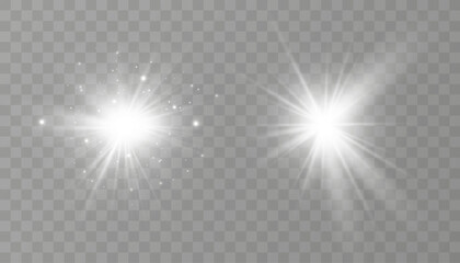 Glow light effect. Star burst with sparkles.Sun.
