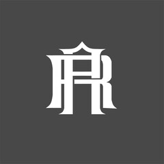 Monogram logo a combination of the letters a and r or the letters r and a