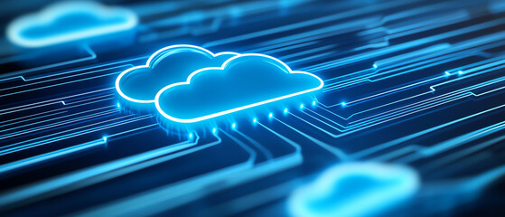 Illustration of a 3D cloud network for mobile applications, with mobile devices connected to a central cloud node