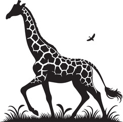 Fototapeta premium giraffe vector art,graphics giraffes icons set,vintage illustration giraffe clipart,vector giraffes flat style artwork design