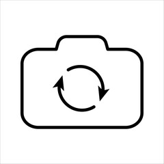 Switch from front to back camera flat icon for apps color editable