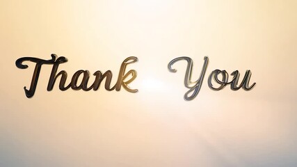 Express gratitude with a shimmering golden thank you text animation featuring a sunburst effect. Ideal for adding a touch of elegance and warmth to your projects