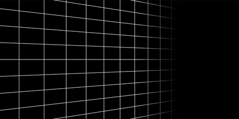 Technology wireframe landscape. Vector perspective grid. Digital space. Mesh on a white background.