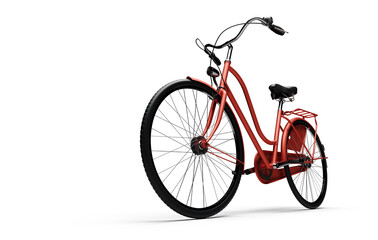 Fototapeta premium Red vintage bicycle isolated on transparent background