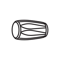 Traditional music drum logo icon, vector illustration template design