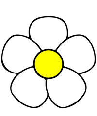 Flower clip art design on plain white transparent isolated background for card, shirt, hoodie, sweatshirt, apparel, tag, mug, icon, poster or badge