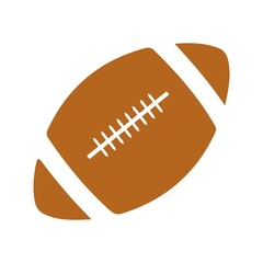 Football clip art design on plain white transparent isolated background for card, shirt, hoodie, sweatshirt, apparel, card, tag, mug, icon, poster or badge