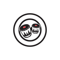 Traditional music drum logo icon, vector illustration template design