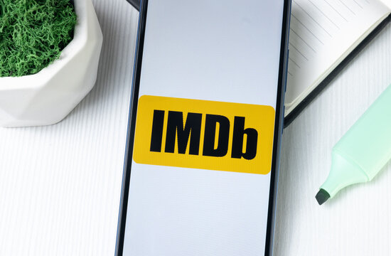 New York, USA - 1 August 2024: IMDb Logo on Phone Screen, Icon on Display