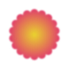 Gradient blurred flower symbols.