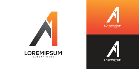 Letter A1 Logo Vector Design. Modern a1 logo  template.