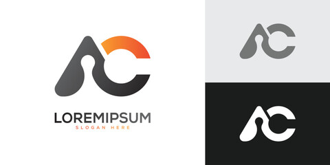 Letter AC Logo Vector Minimal Design Template.