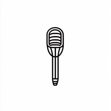 recommend clip art: Graphic design illustration of microphone line style.