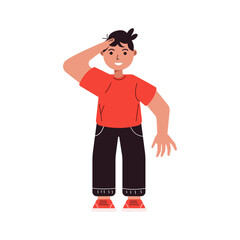 man being respectful indonesia independence day. Vector Illustration