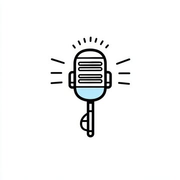 recommend clip art: Modern graphic design of microphone line icon.