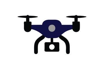 Drone black vector art illustrator isolated on white background