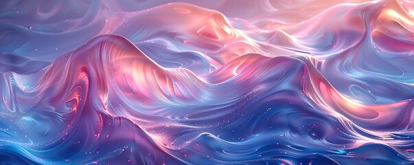 Obraz premium Abstract Swirling Liquid with Pink and Blue Hues