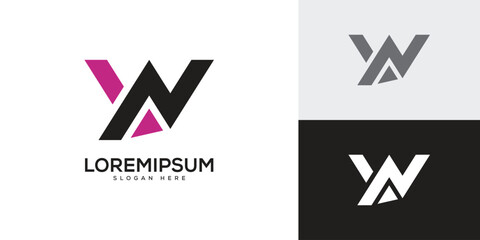 Letter WN Logo Vector Minimal Design Template.
