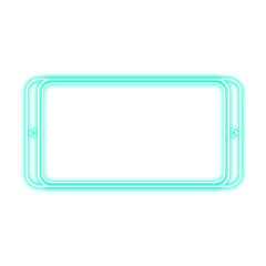 frame stacked rectangle neon and side triangle light neon
