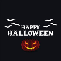 Cute ghost floating with Halloween pumpkin basket for Trick or Treat. Funny spooky boo character. Spook phantom with happy smiling face expression. Isolated kids flat vector illustration.