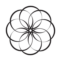 Intersecting, overlapping circles, rings element. Isolated on white background.eps10