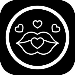 Lips Kiss Icon Design