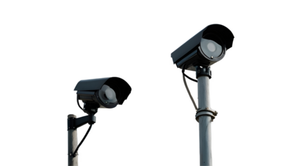 Security camera cctv isolated in transparent background png. surveillance cam.