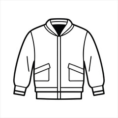 A stylish bomber jacket line art vector