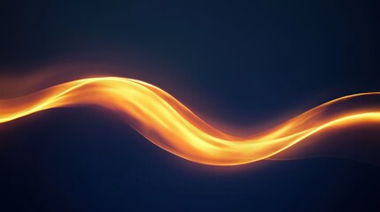 Obraz premium Abstract bright yellow gradient wave on dark background