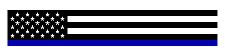 United States flag ribbon with Thin Blue Line