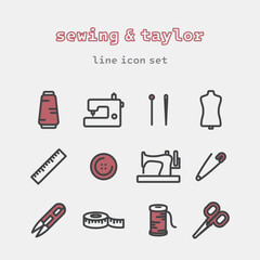 240802 바느질과 양장 아이콘 세트