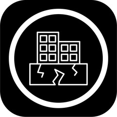 Earthquake Buildig Icon Design