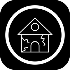 Earthquake House Icon Design