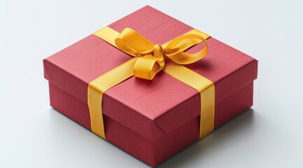 Obraz premium Red Gift Box with Golden Ribbon
