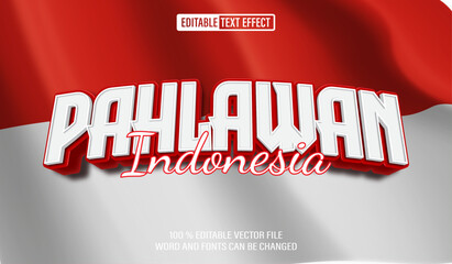 Editable 3d text style effect - Heroes Day Indonesia text effect Template