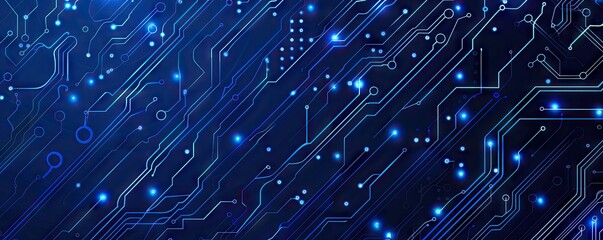 Abstract Blue Circuit Board Background