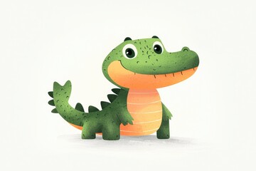 Obraz premium Adorable Cartoon Crocodile Illustration