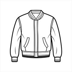 A stylish bomber jacket line art vector