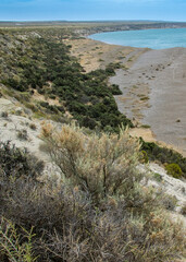 Caleta valdes landscape, peninsula valdes, chubut, argentina