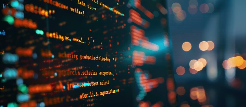 Close-up View of Computer Code on a Screen