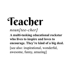 Teacher Definition Vector Design on White Background