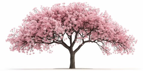 Obraz premium A cherry tree in spring, with pink blossoms showcasing nature's beauty and seasonal charm.