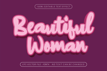 editable text effect pink beautiful woman
